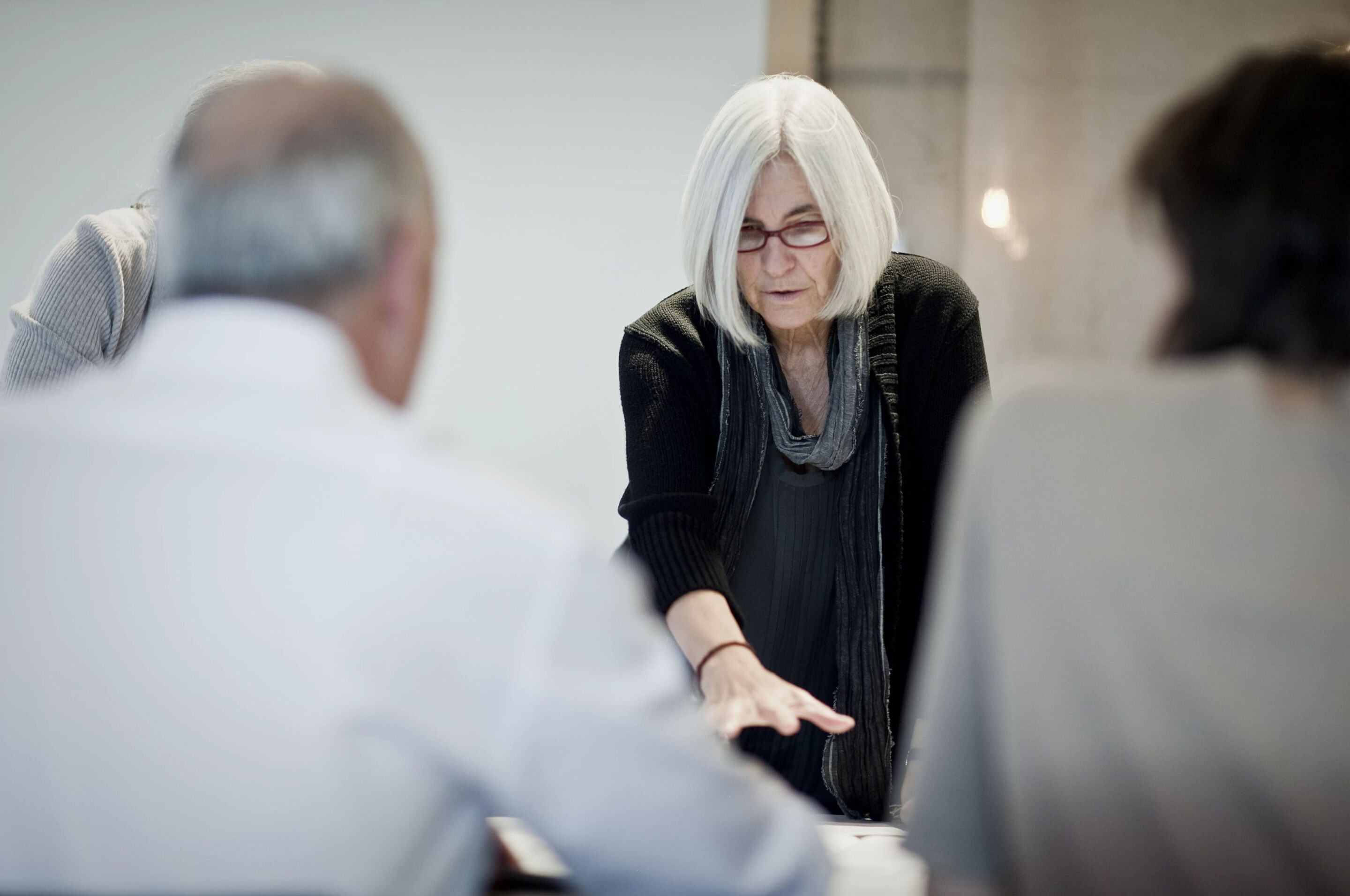 Eileen Fisher at a company meeting.
